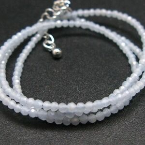 Aquamarine faceted bead  necklace NEW